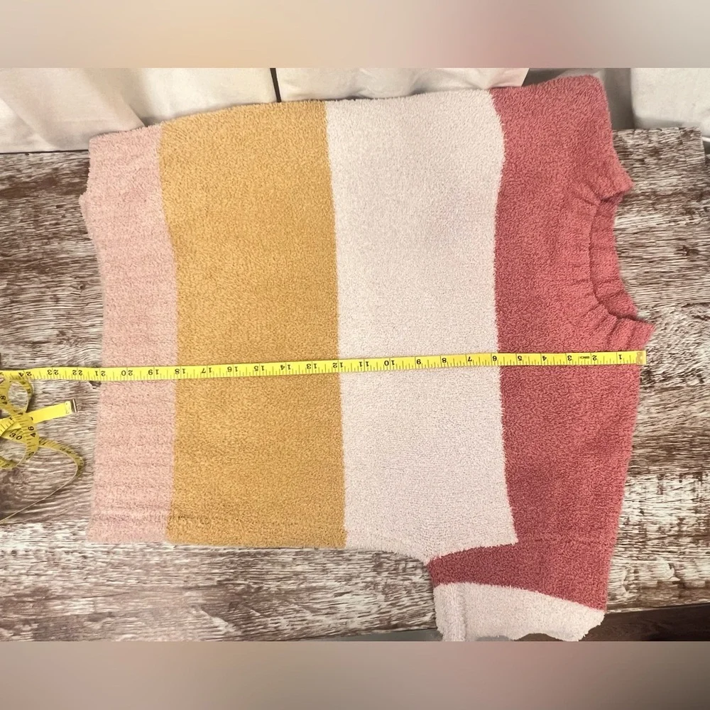 ❄️TxS Super Cozy Fuzzy Color block Oversized Sweater Size M